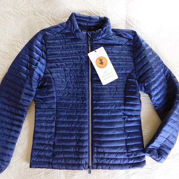 NWT Save The Duck Iris NLA Carly style navy Plumtech vegan down puffer jacket M - Picture 3 of 16